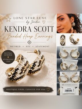 Kendra Scott Beaded Hoops | Neutral Mix Gold | Retired/HTF/Statement | Luxe